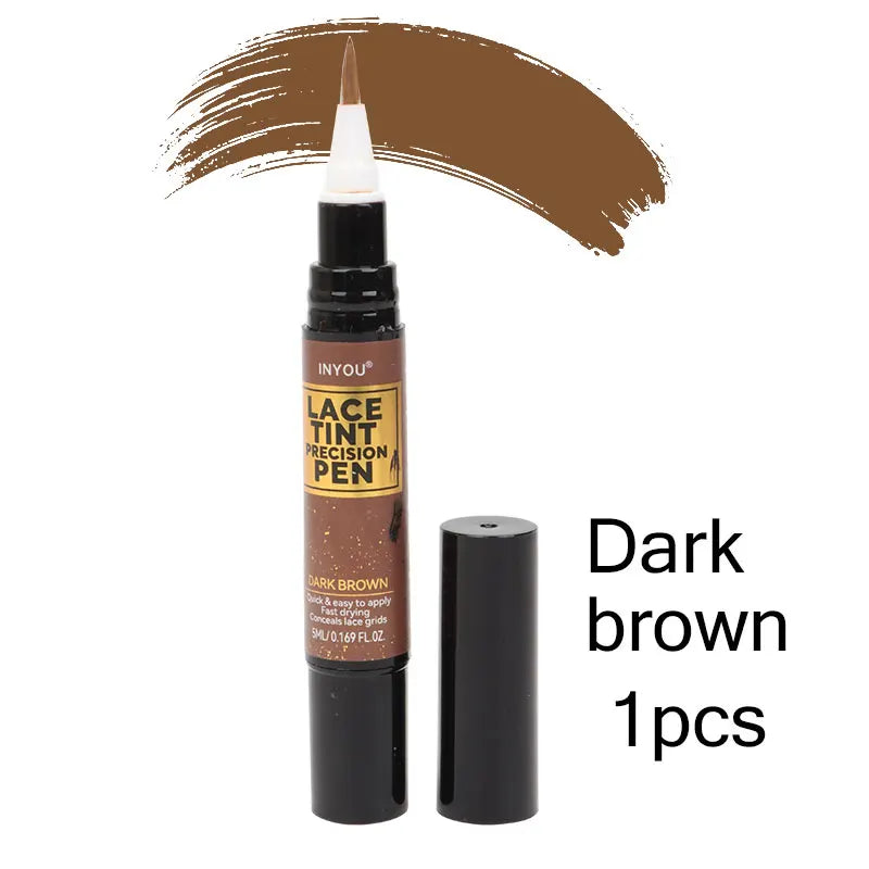 Lace Tint Pen Tinted Lace Precision Parting Pen Black Medium Dark Light Brown 5Ml 0.17Oz - Wig Lace Tint With Brush Applicatior
