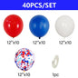 40Pcs 12Inch Red White and Blue Balloons with Confetti Balloons Kit for Independence Day Nautical Baseball Birthday Party Decor