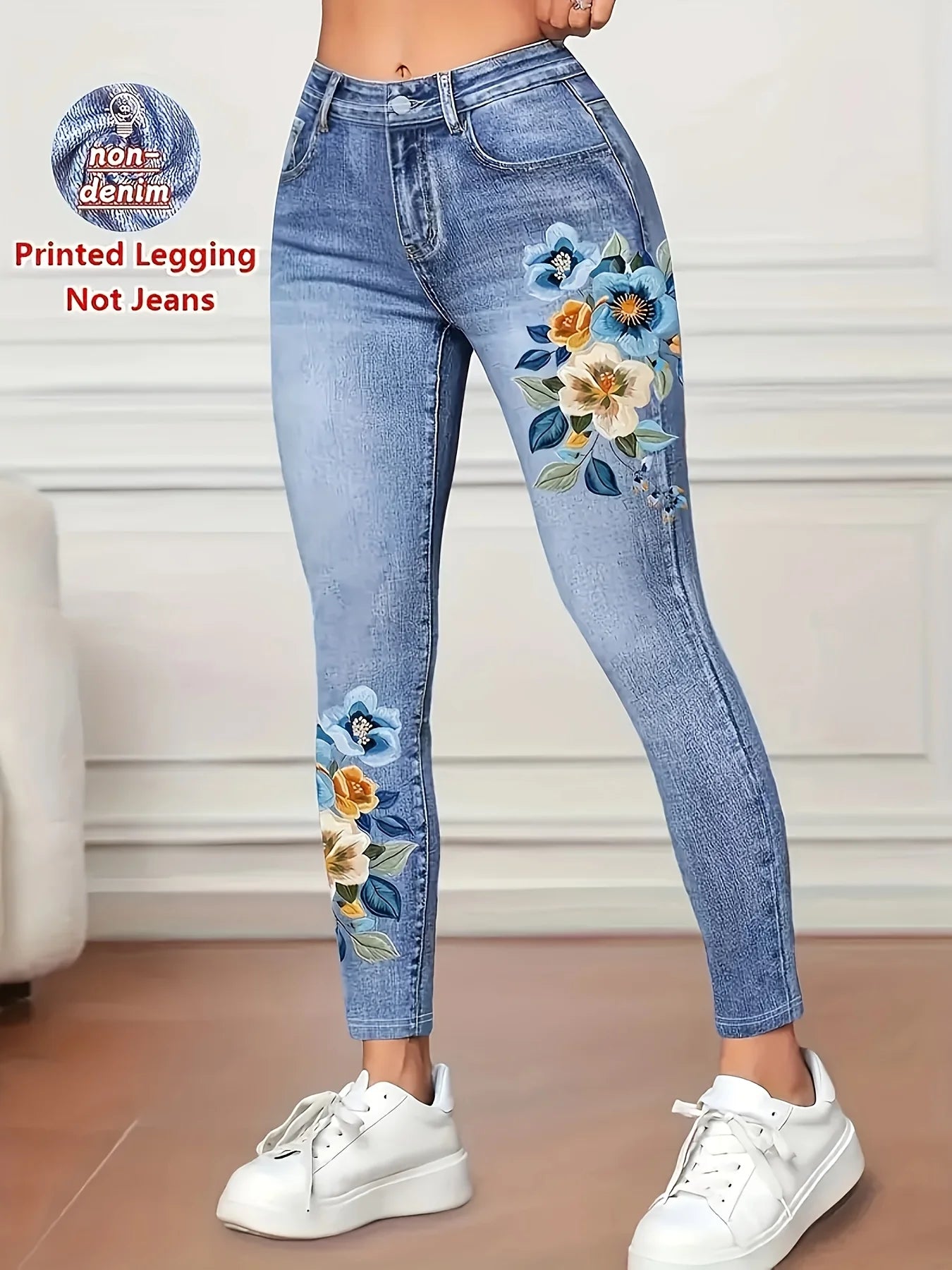 Women’s Printed High‑Elastic Skinny Pants