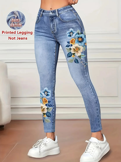 Women’s Printed High‑Elastic Skinny Pants