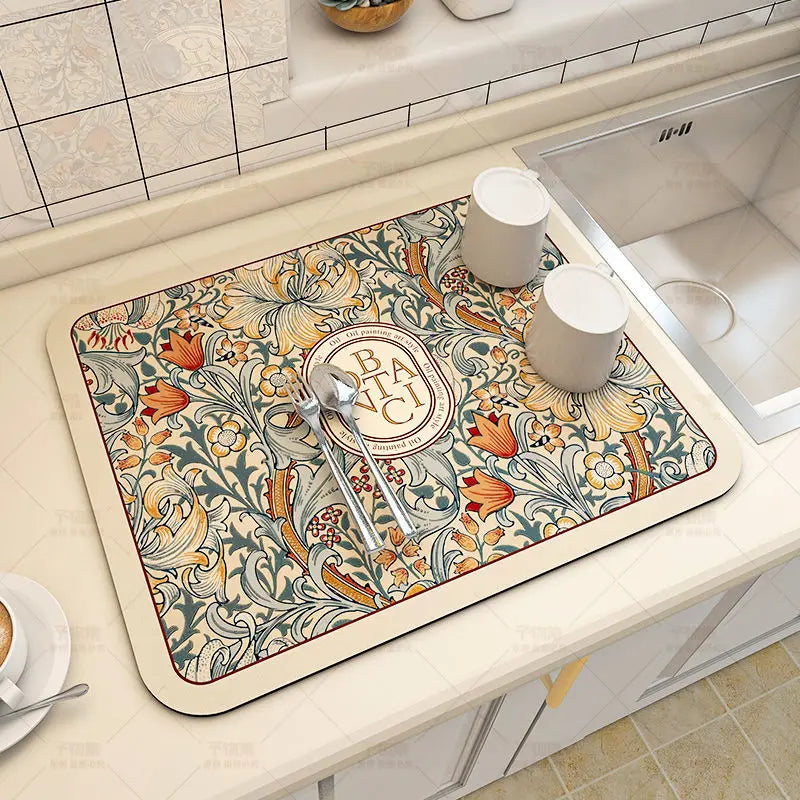Super Absorbent Large Drying Mat – Anti‑Slip Quick‑Dry Pad for Kitchen, Coffee Station, Bathroom & Tableware