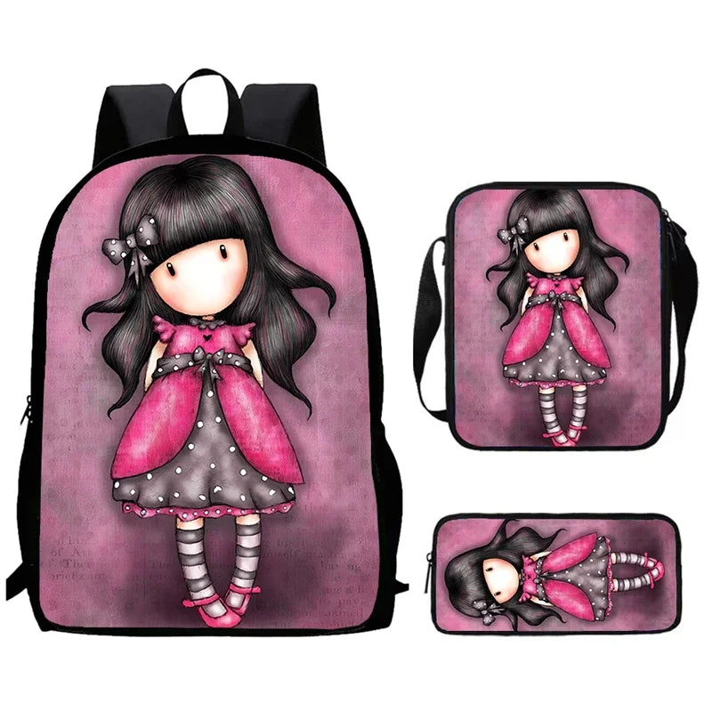 Santoro Gorjuss Kids School Backpack Set – Lightweight Backpack, Shoulder Bag & Pencil Case