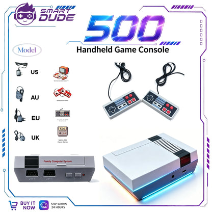 Retro Video Game Console AV Output TV Consoles Built-in 500 Classic Games Dual Gamepad Gaming Player For FC/ N ES