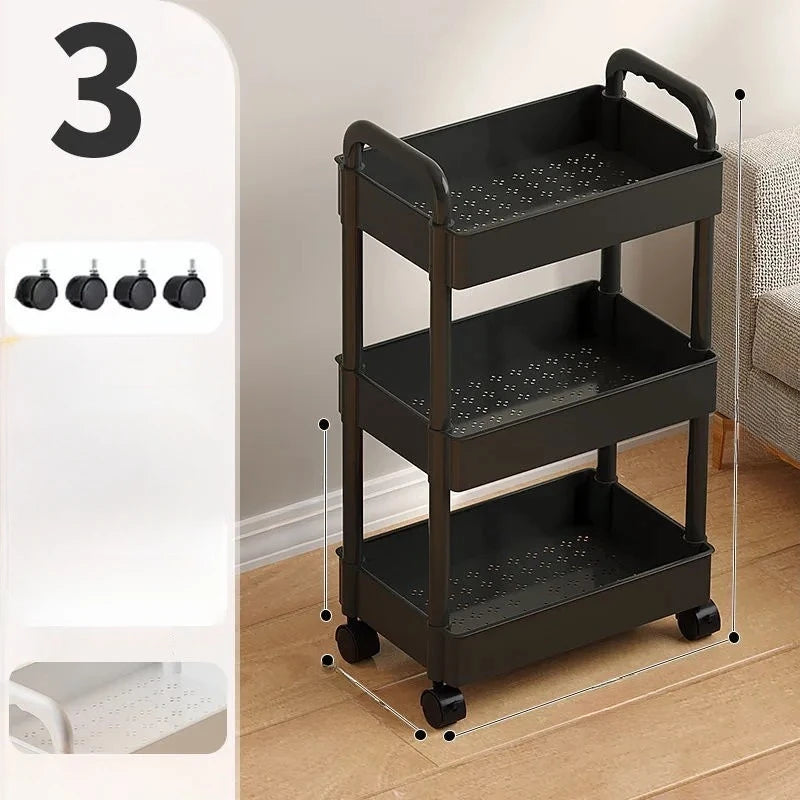 Multi‑Layer Snack Storage Trolley — Rolling Floor Rack