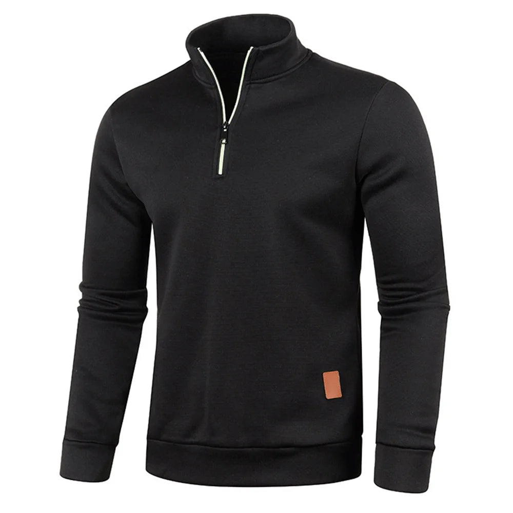 Men's Thick Half Zipper Pullover Turtleneck Sweatshirts