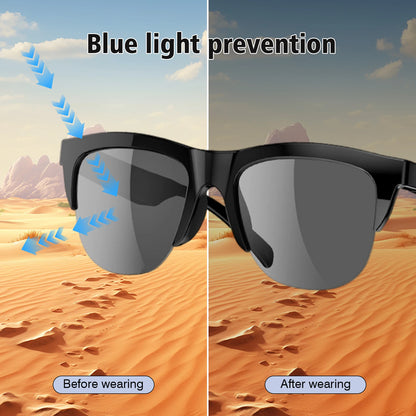 Smart glasses, music playback, voice assistant, wireless calls, unisex, blue light blocking glasses