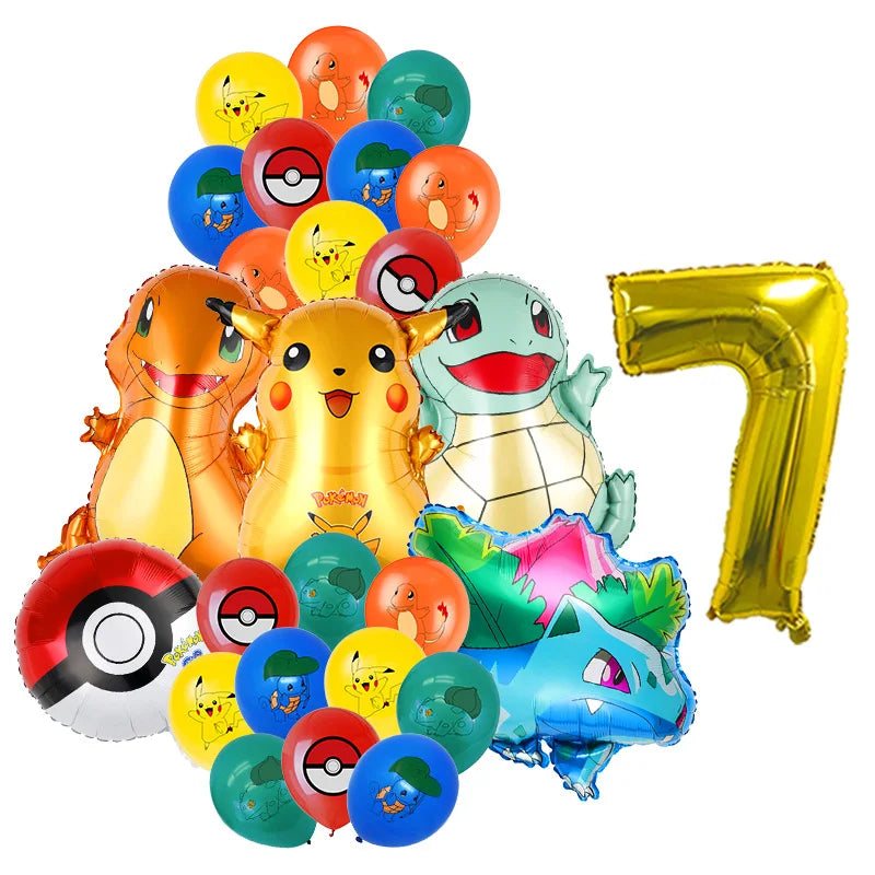 Classical Pikachu Birthday Party Decoration Set (Backdrop · Balloons · Tableware · Kids Event Supplies)