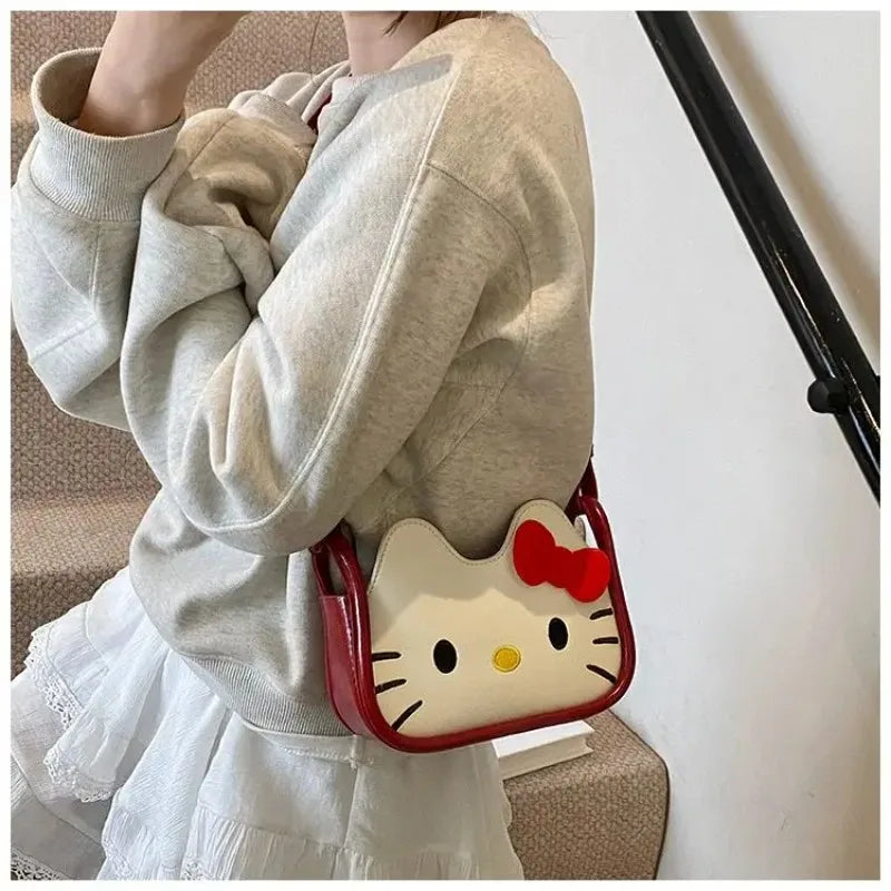 Hello Kitty Fashion Messenger Bag (Cute Cartoon Shoulder Handbag)