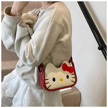 Hello Kitty Fashion Messenger Bag (Cute Cartoon Shoulder Handbag)