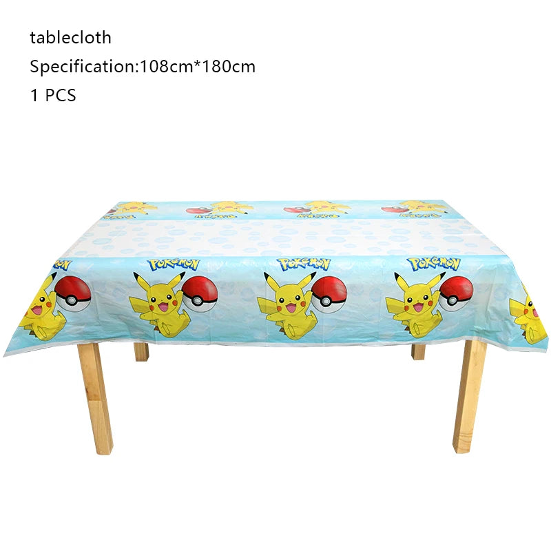 Classical Pikachu Birthday Party Decoration Set (Backdrop · Balloons · Tableware · Kids Event Supplies)