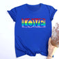 LOVE Pattern Print Girls Rainbow T-shirt Women Tee Shirt LGBT Pride Month T-shirt Love Wins Graphic Tee Summer Women Clothes