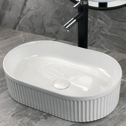 Modern White Round Countertop Wash Basin