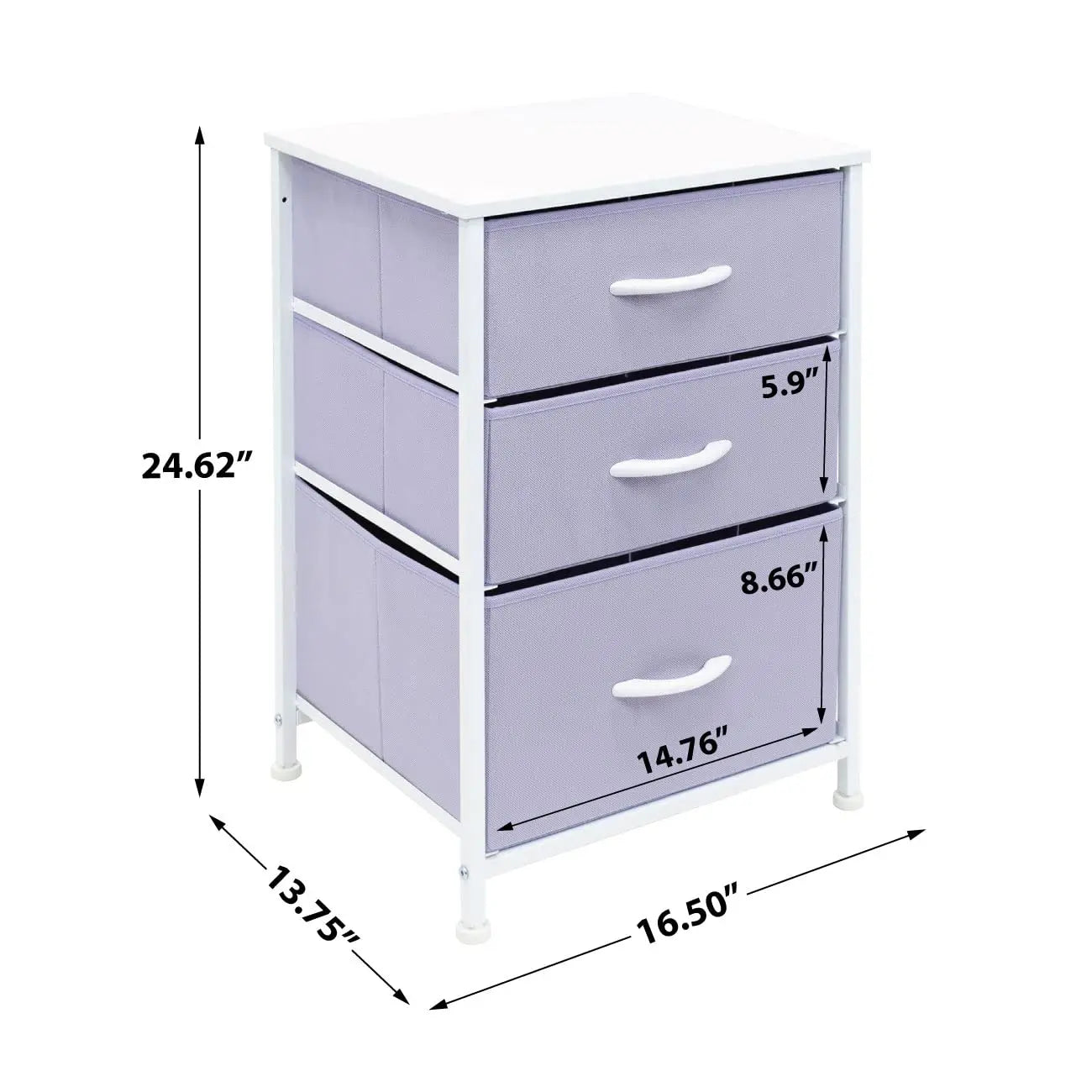 3‑Drawer Nightstand – Bedroom Storage Tower