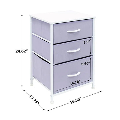 3‑Drawer Nightstand – Bedroom Storage Tower