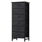 Tall 6‑Drawer Fabric Dresser with Wood Top & Metal Frame