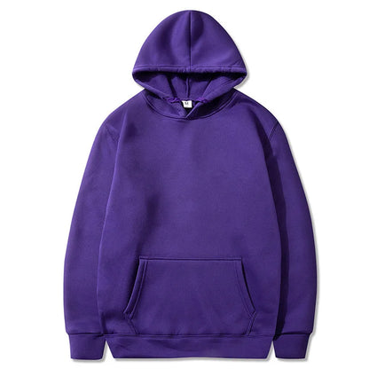 Men's and Women's Solid Color Pocket Hoodies: Fashionable, Casual, Sports Fitness Sweatshirts, Multi-Color Pullovers