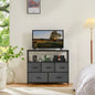 JHK Shoe Cabinet Dresser With 5 Fabric Drawers  Space Saving Cabinet  Home Furniture