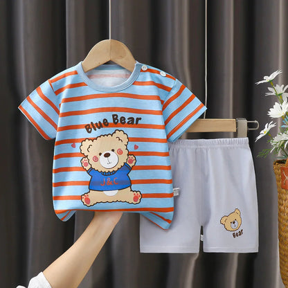 Casual Baby Boy Short Sleeve Sports T-shirt and  Shorts Set