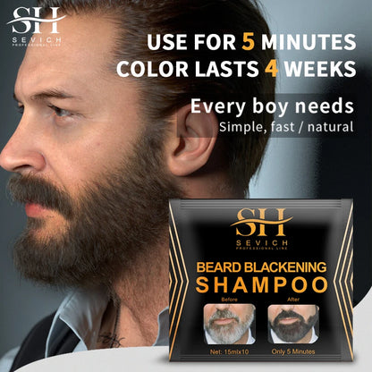 3‑Minute Black Beard Dye Cream – Fast Natural Beard Color Shampoo for Gray Coverage
