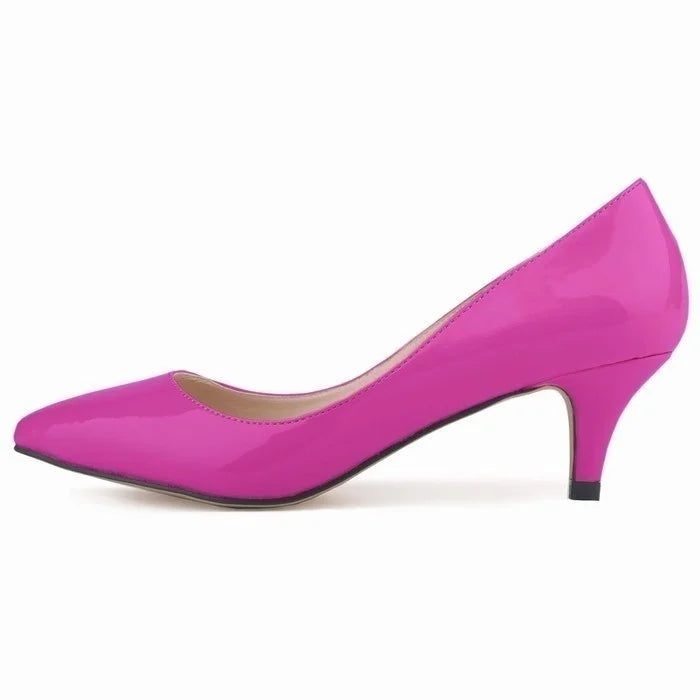 Women Pumps Classic Sexy Pointed Toes 5cm Low Med Kitten High Heels Shoes Spring Brand Design Dress Wedding Shoes Big Size 35-42