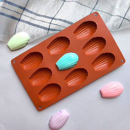 1/2‑Pack Silicone 9‑Cavity Madeleine Mold