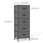 48" Bedroom Dresser with 5 Fabric Drawers