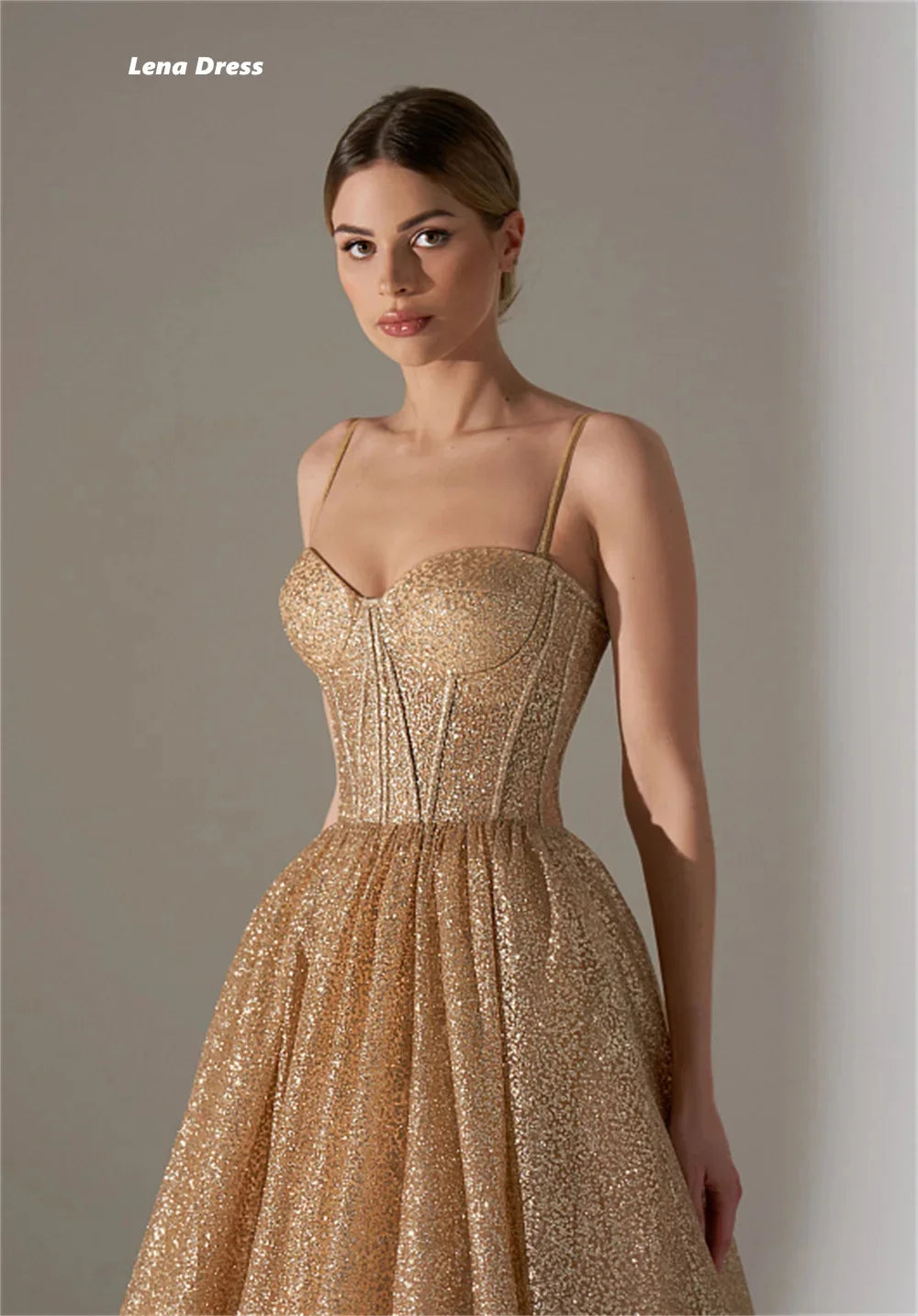 Women's Wedding Party Elegant Evening Spaghetti Straps Sleeveless Long Dress