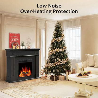 43" Electric Fireplace TV Stand — LED Flame & Heater