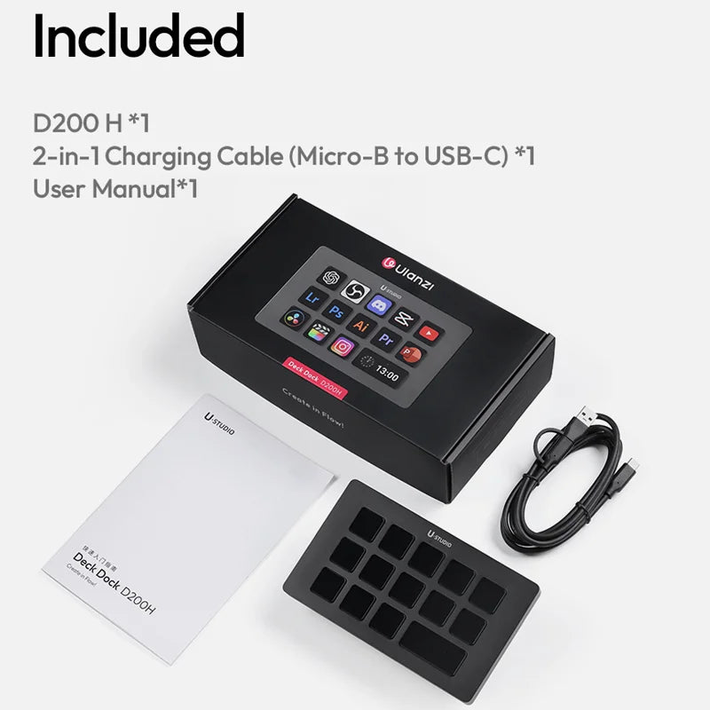 D200 / D200H Stream Deck Controller (14 Custom LCD Keys · OBS · Content Creation · Gaming)