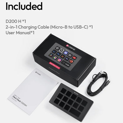D200 / D200H Stream Deck Controller (14 Custom LCD Keys · OBS · Content Creation · Gaming)