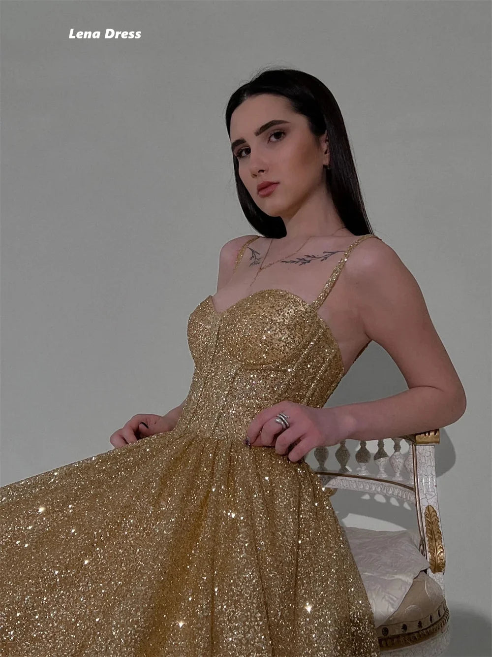 Women's Wedding Party Elegant Evening Spaghetti Straps Sleeveless Long Dress