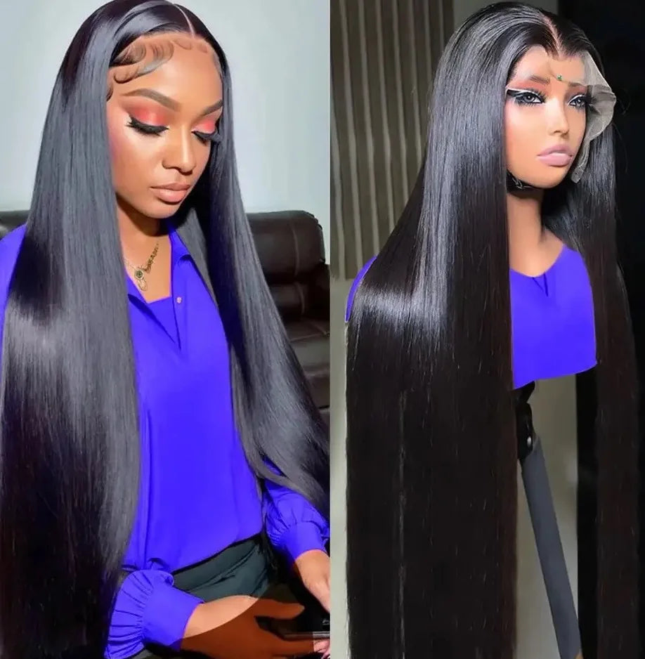 13×4×1 HD Transparent Lace Frontal Synthetic Wig (Straight · Black · Glueless · Daily &amp; Party Use)