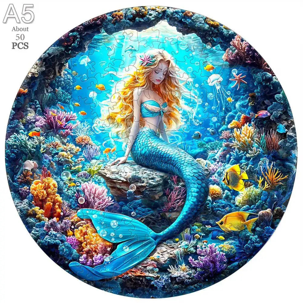 Wooden Animal Jigsaw Puzzle for Adults Kids Toy Circular Puzzle Puzzles Set Birthday Gift Brain Teaser Family Interactive Game