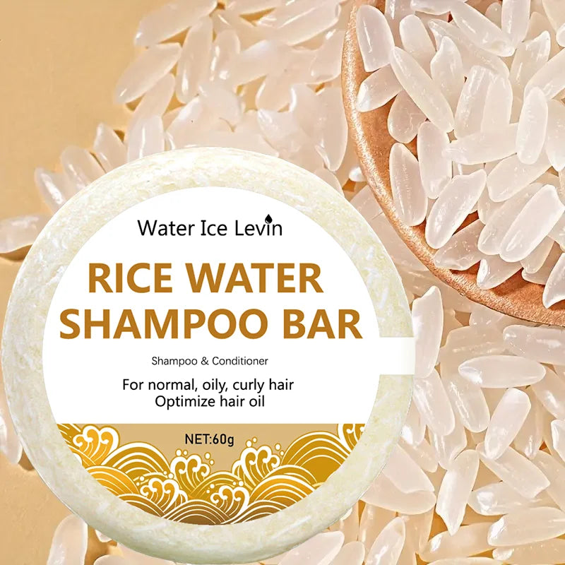 Organic Rice Shampoo Bar – Oil‑Free Rice Water Protein Soap for Hair Growth & Anti‑Loss Nourishing Care (60g)