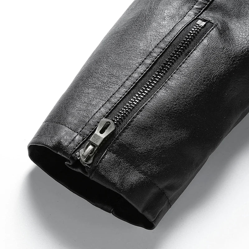 Men’s Retro Fleece Leather Jacket (Plus Size)