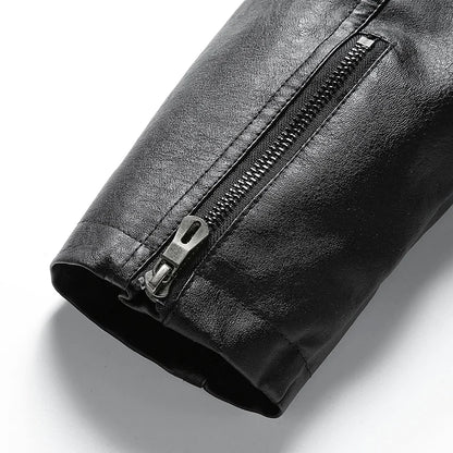Men’s Retro Fleece Leather Jacket (Plus Size)