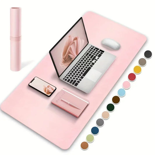 Large 600×300mm PU Leather Desk Protector – Waterproof Office Keyboard Pad & Gaming Mousepad