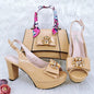 Doershow beautiful Italian shoe and bag set, featuring new shoes and matching bags from Italy in a stunning pink color, model HFG1-23.