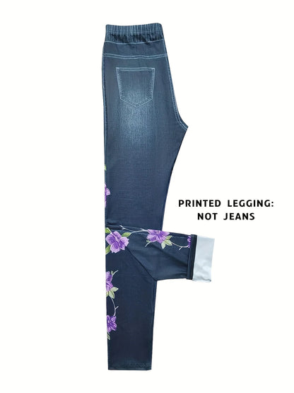 Women’s Faux Denim Print Leggings