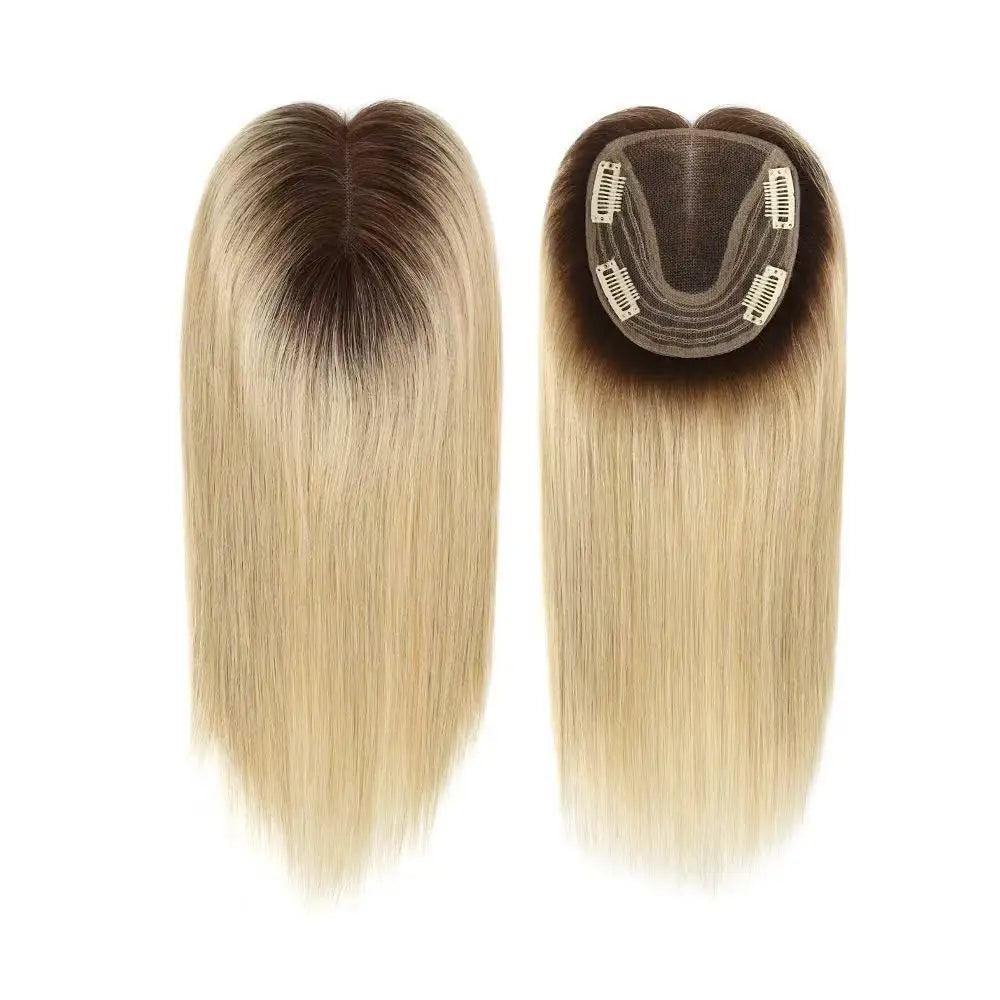 Front Lace Topper for Women (100% Human Hair · Gradient Color · Middle Part · 25–35cm)