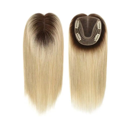 Front Lace Topper for Women (100% Human Hair · Gradient Color · Middle Part · 25–35cm)