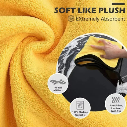 1/3/6Pcs Microfiber Car Cleaning Towels Car Wash Drying Cloth Hemming Microfiber Towel Care Wash Cloth Car Detailing Accessories