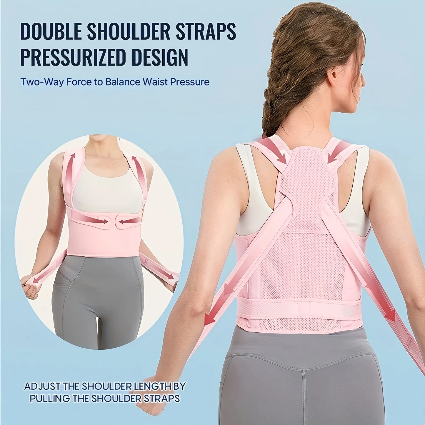 Posture Corrector for Women,Invisible Lightweight Adjustable Back Brace for Upper and Lower Back Pain Relief, Hunchback, Hump