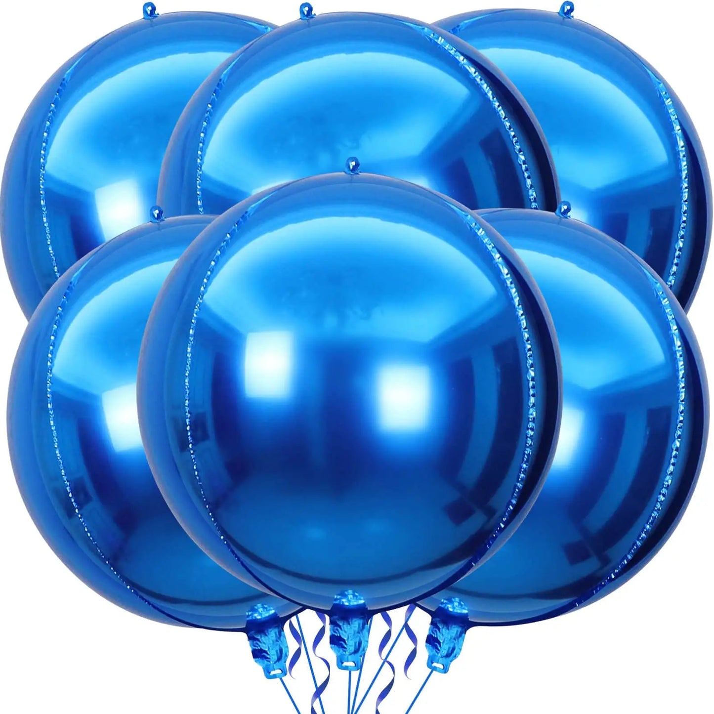 5/10pcs 4D Foil Sphere Balloons, Large Round Rose Gold Silver Plated Mylar Balloons for Birthday Party Decorations, 22 in