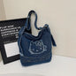 Sanrio Hello Kitty 2025 Denim Tote / Underarm Bag (Large Capacity, Korean Style)