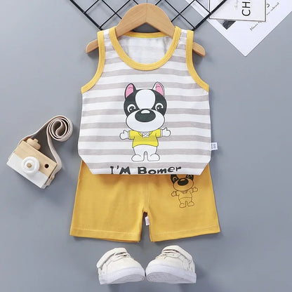 Casual Baby Boy Short Sleeve Sports T-shirt and  Shorts Set
