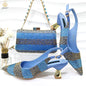 Italian Design Party Shoes with Matching Clutch Bag, Perfect for African Weddings and Women’s Heel Shoes and Bag Sets for Parties.