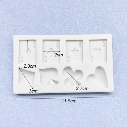 Poker Silicone Sugarcraft Mold Resin Tools Cupcake Baking Mould Fondant Cake Decorating Tools