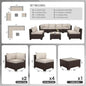 7‑Piece Wicker Patio Sectional Set with Coffee Table – Beige