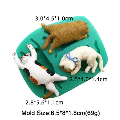 Cat Silicone Mold Cute Kitten Styles Baking Fondant Cake Decorating Tools Chocolate Sugar Cupcake DIY Kitchen Baking Mould